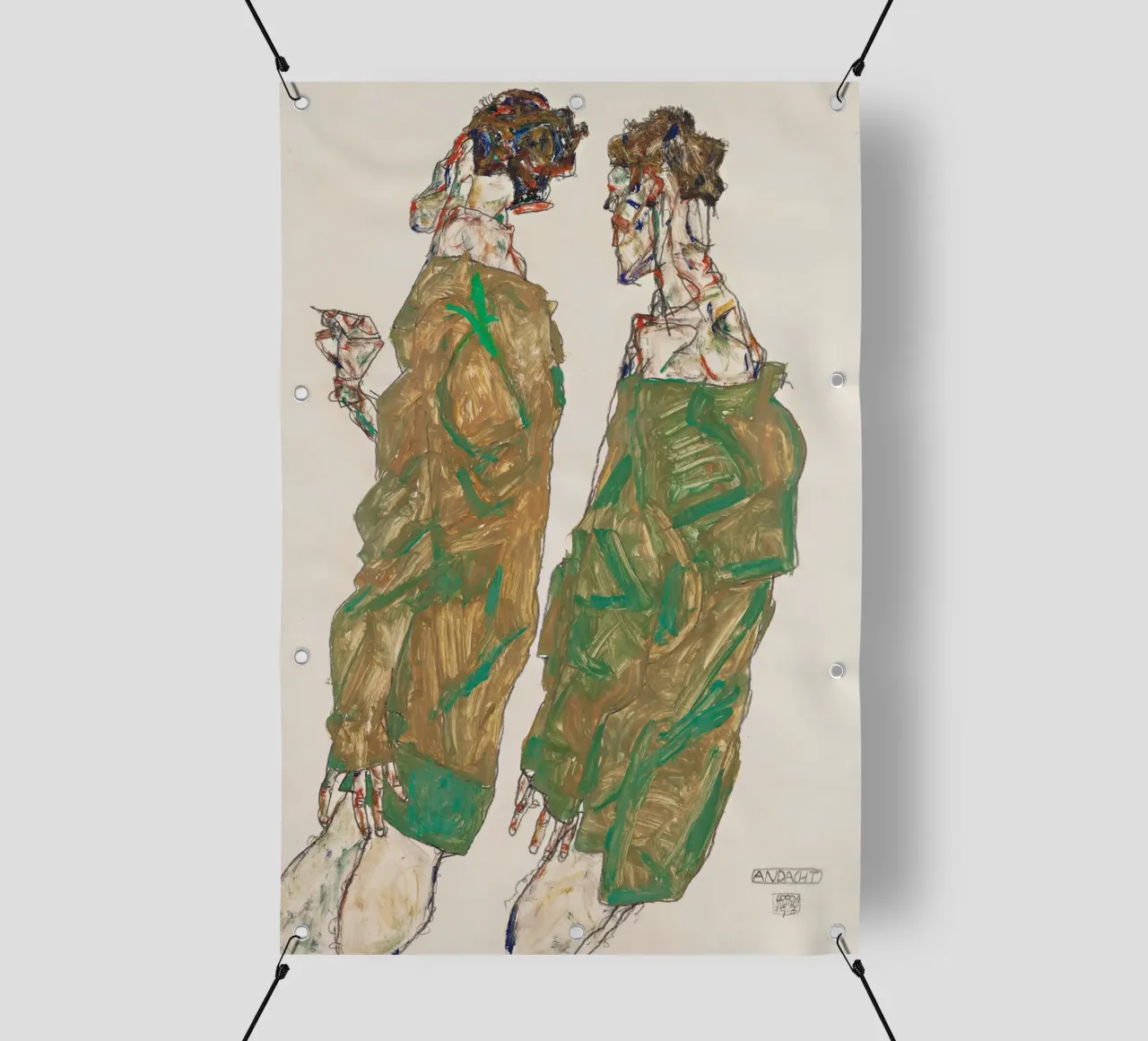 Egon Schiele - Devozione telo in pvc da William Store