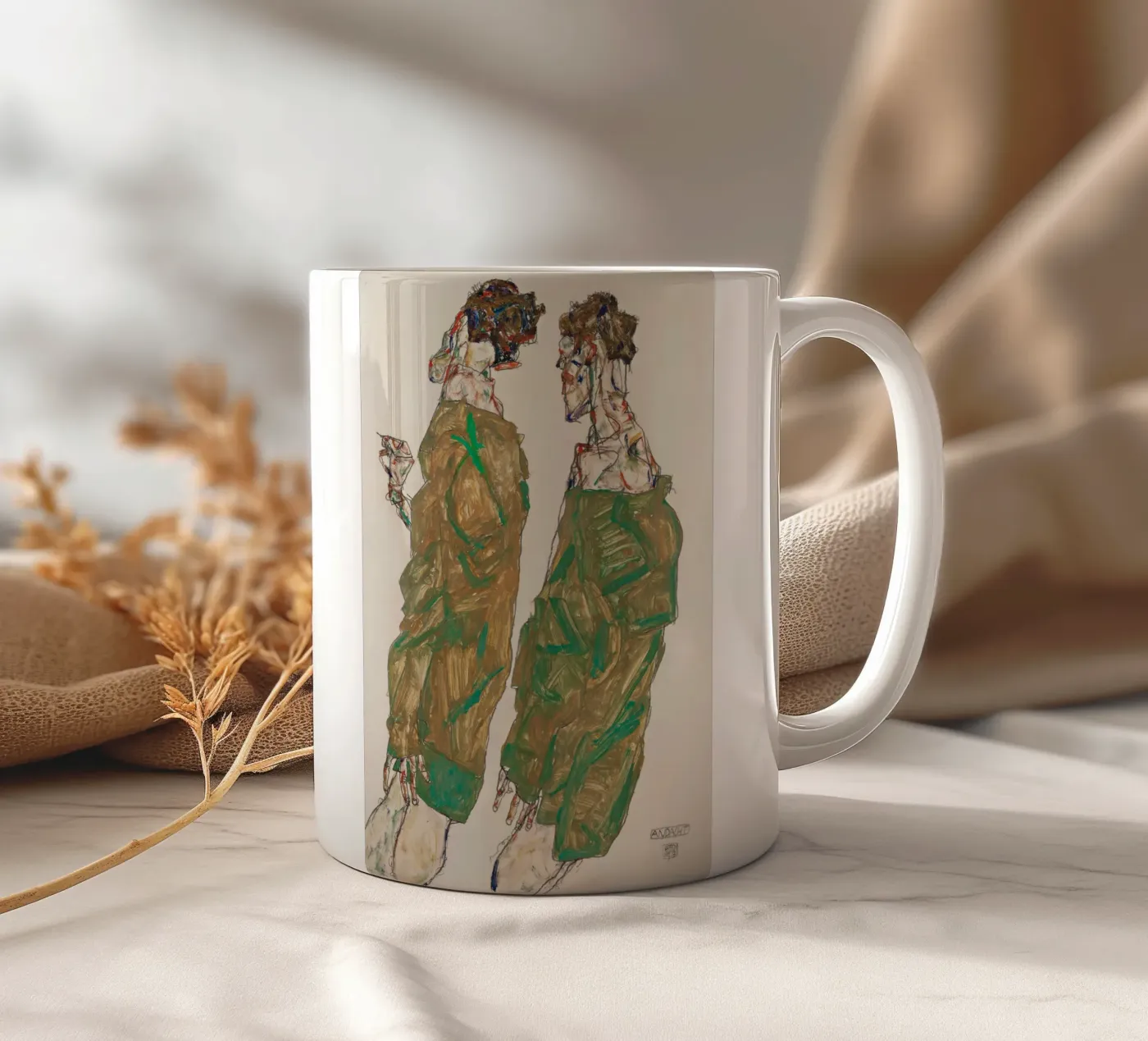 Egon Schiele - Devotion ceramic mug by William Store