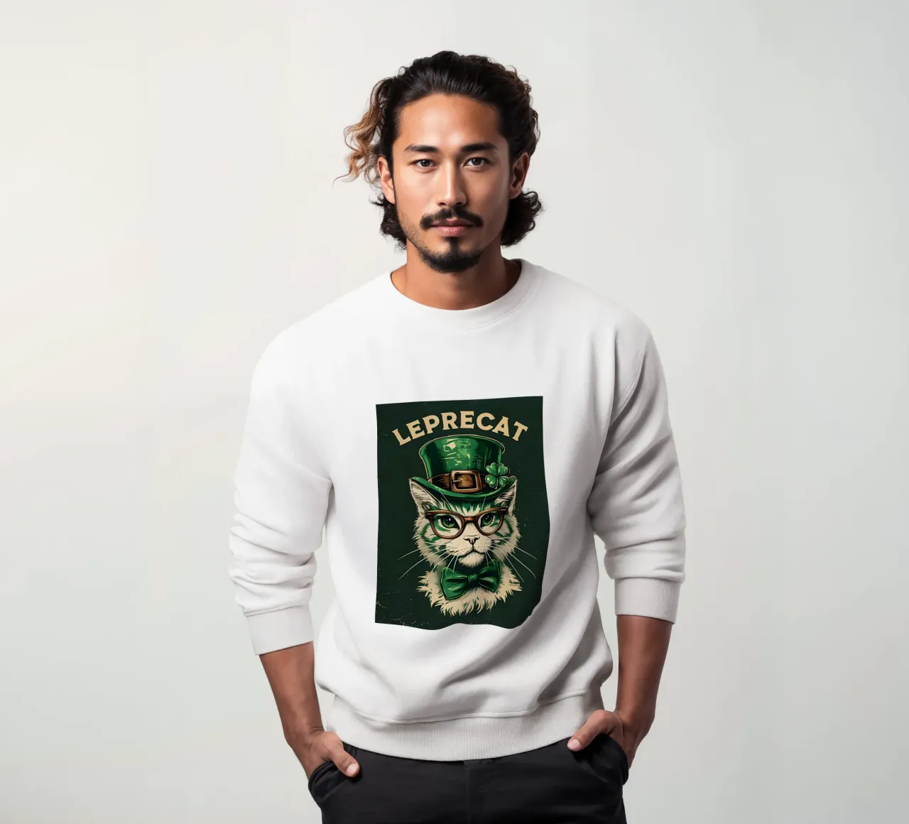 Leprecat Shamrock felpa da RETRO VINTAGE EDITION