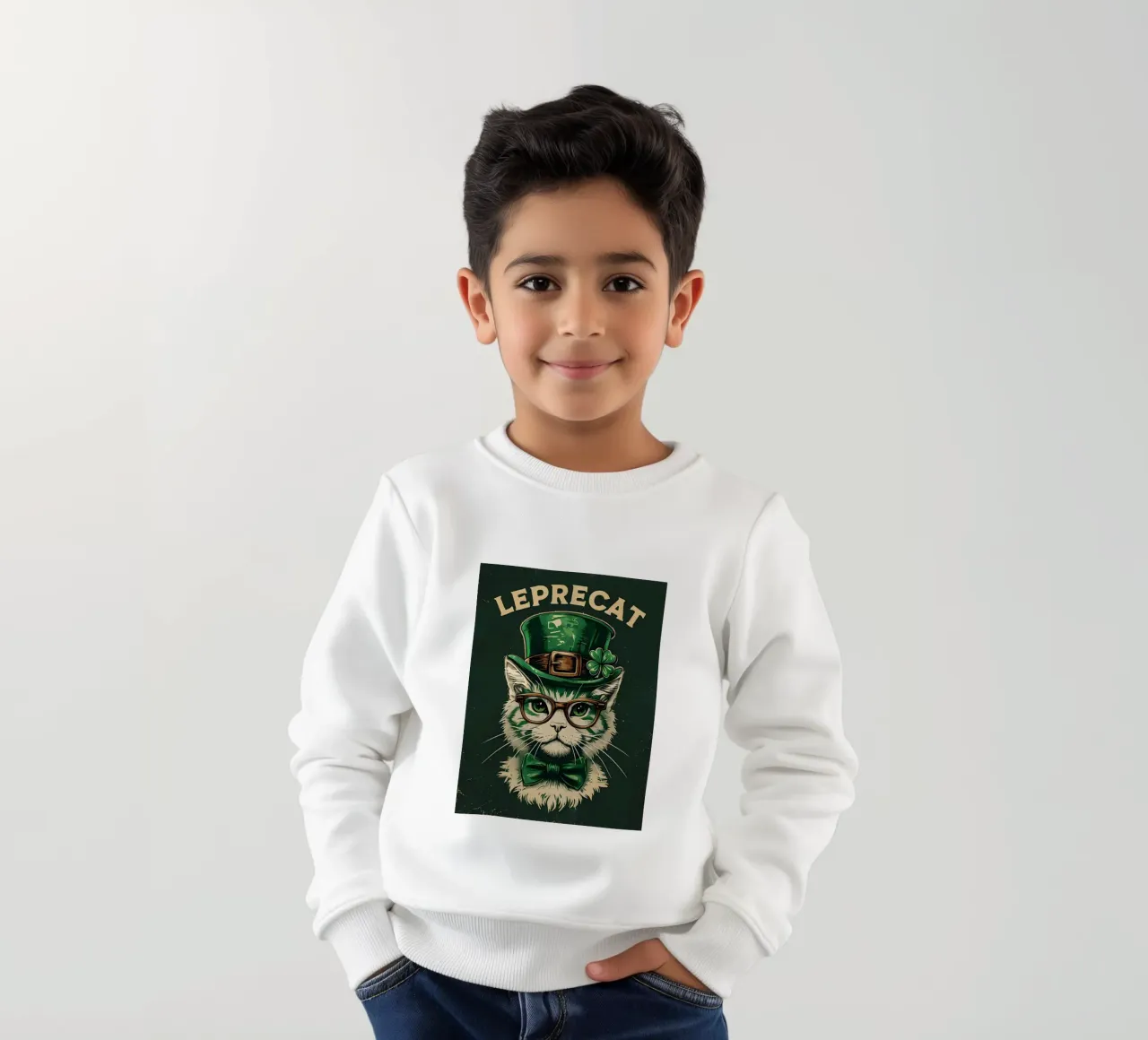 Leprecat Shamrock felpa bambino da RETRO VINTAGE EDITION