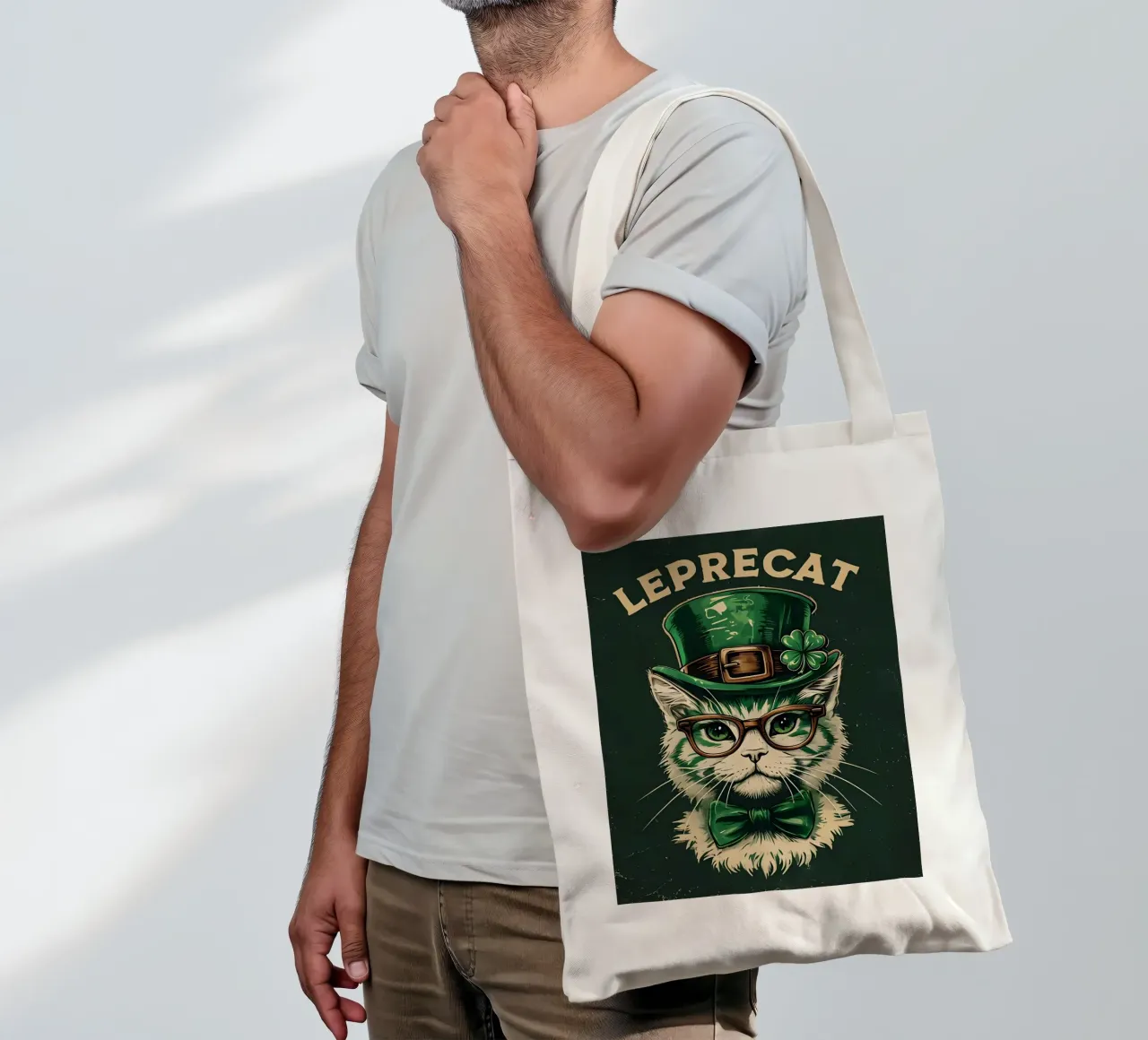 Leprecat Shamrock borsa in juta da RETRO VINTAGE EDITION