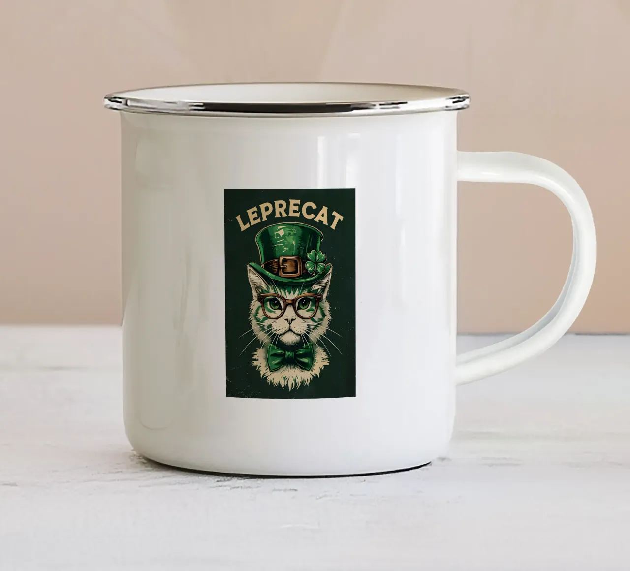 Leprecat Shamrock tazza in smalto da RETRO VINTAGE EDITION