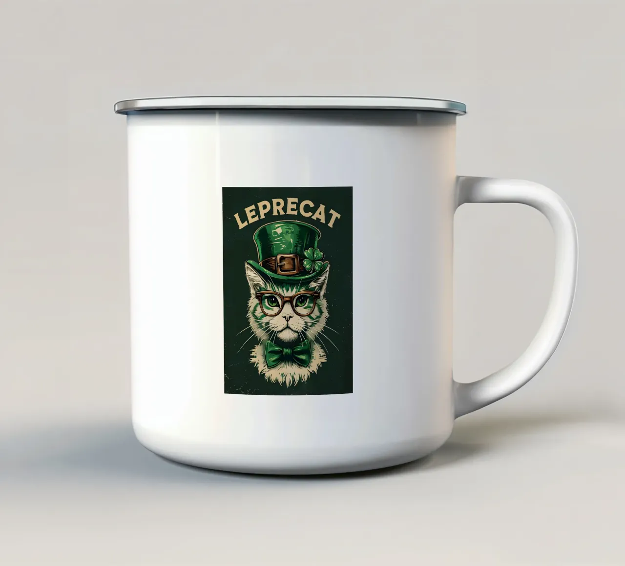 Leprecat Shamrock tazza in smalto da RETRO VINTAGE EDITION
