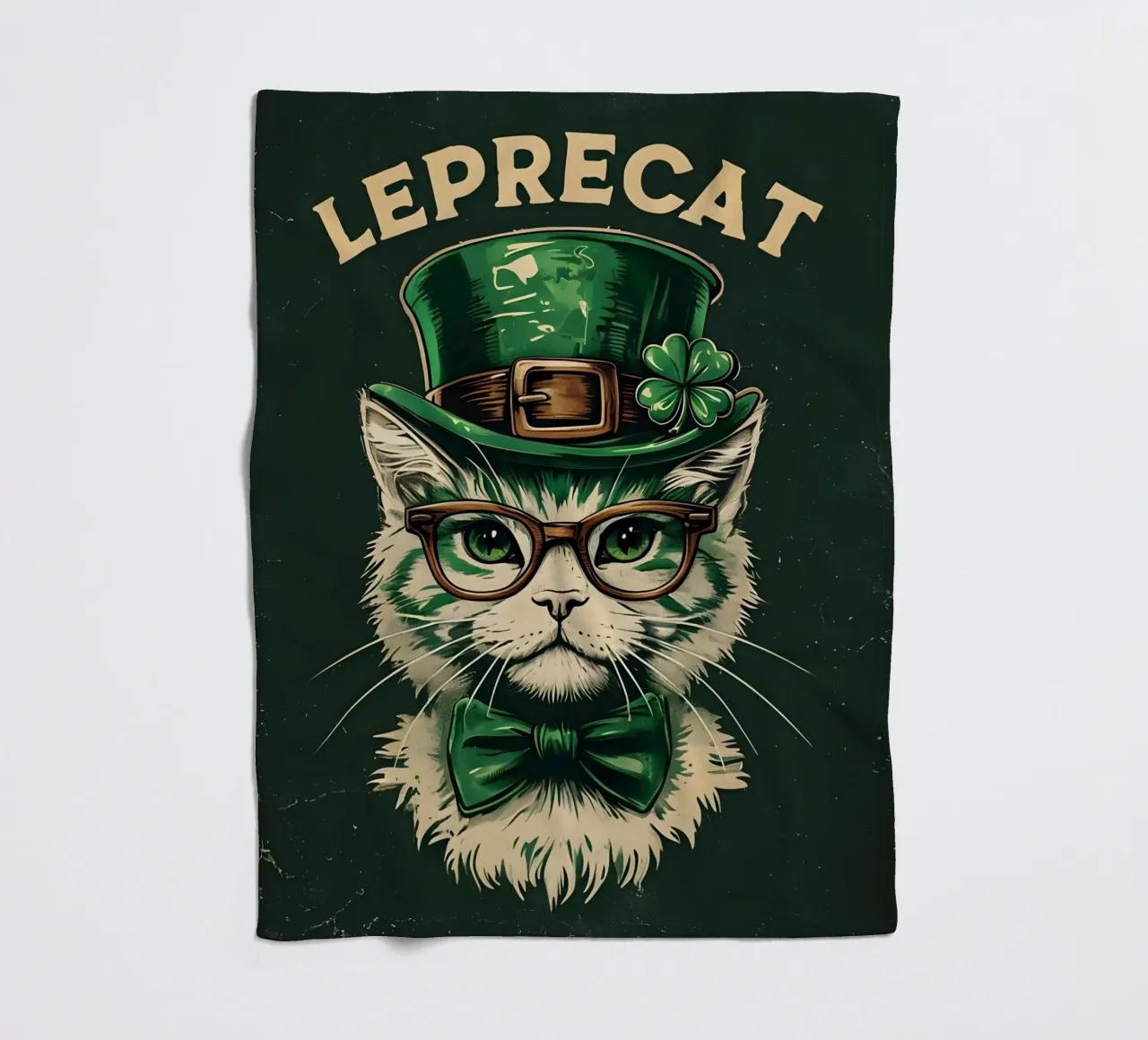 Leprecat Shamrock coperta in pile da RETRO VINTAGE EDITION