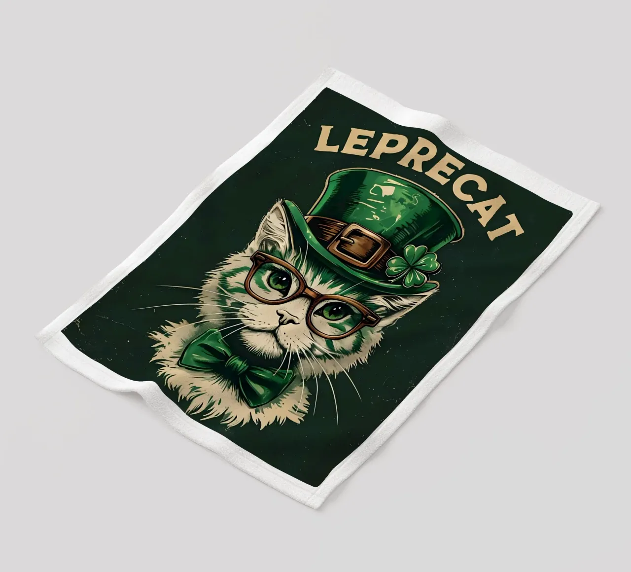 Leprecat Shamrock coperta in pile da RETRO VINTAGE EDITION
