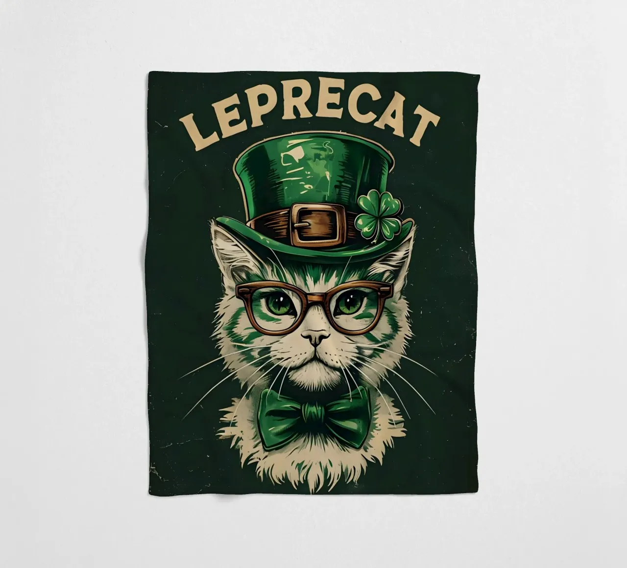 Leprecat Shamrock coperta in pile da RETRO VINTAGE EDITION