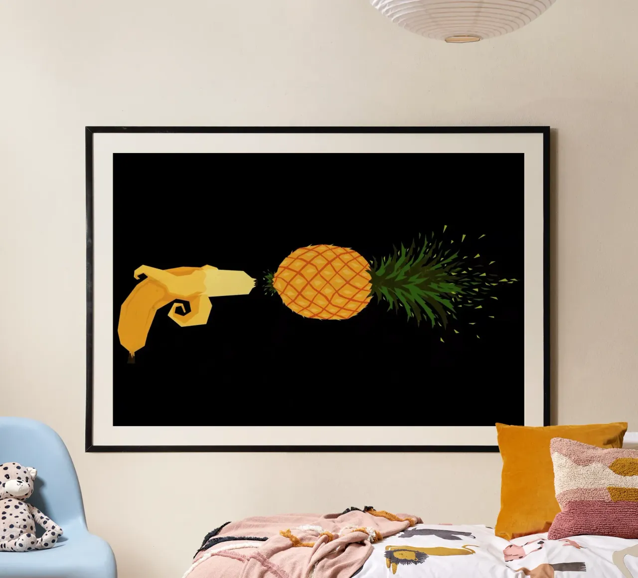 Who shot the pineapple poster con telaio in plastica da Yetiland
