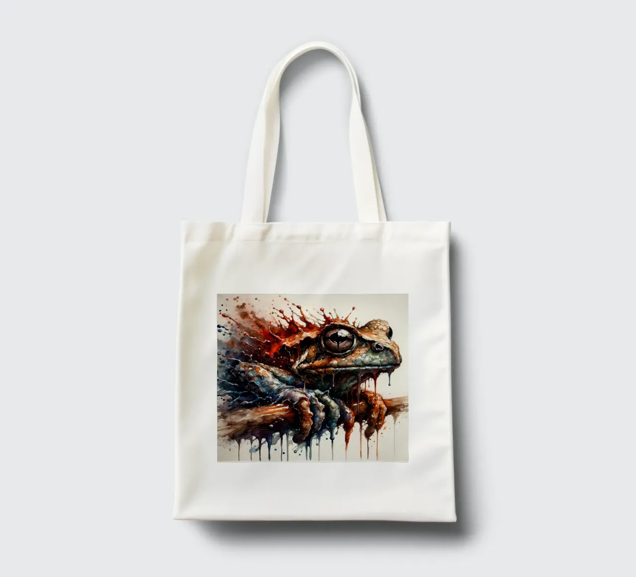 Powerful Frog tote bag by Chromatic Fusion Studio