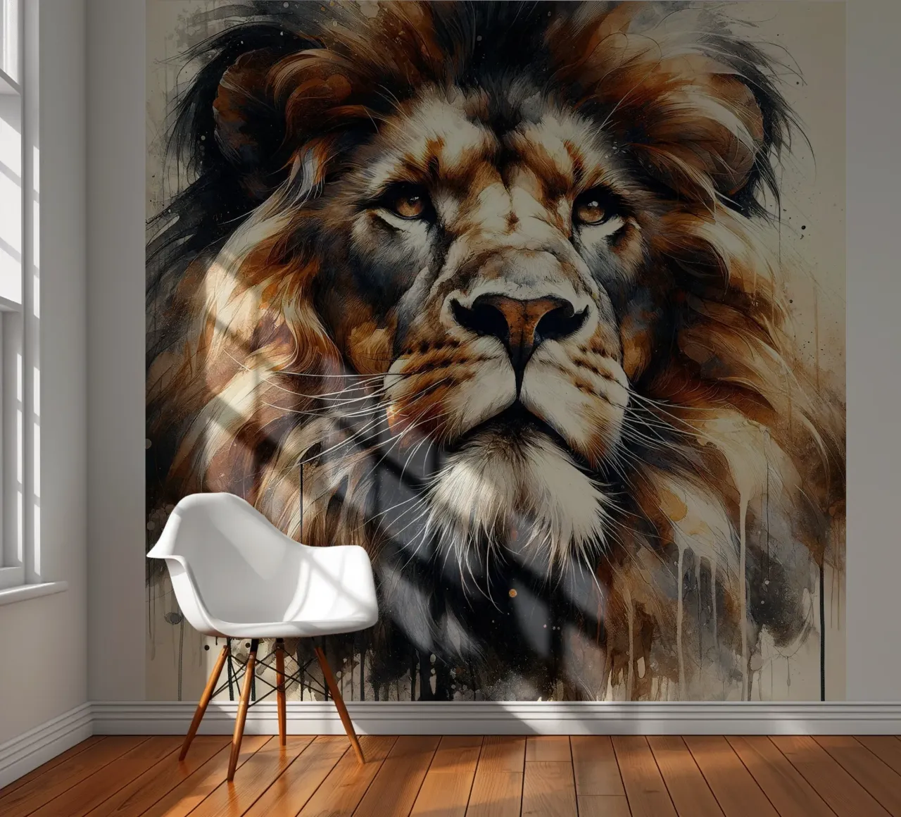 Powerful Lion photo wallpaper by Chromatic Fusion Studio
