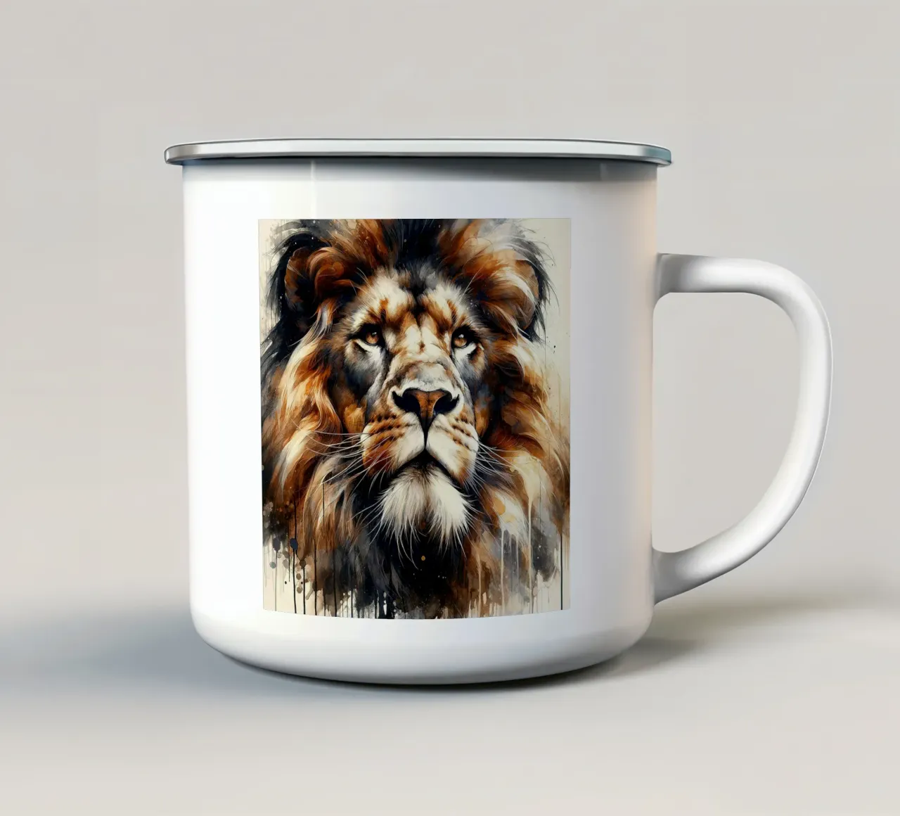 Leone potente tazza in smalto da Chromatic Fusion Studio