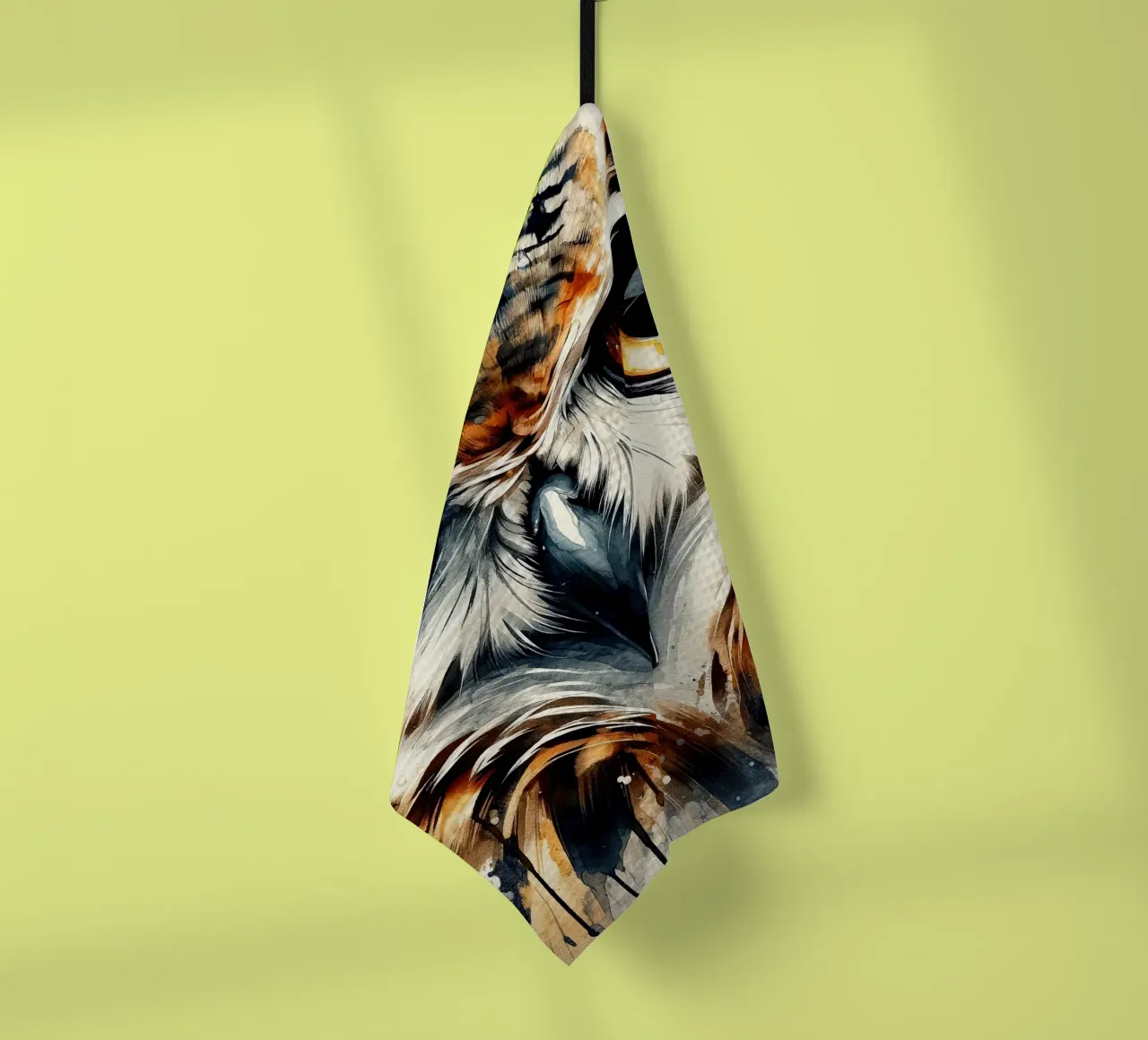 Powerful Owl tea towel by Chromatic Fusion Studio