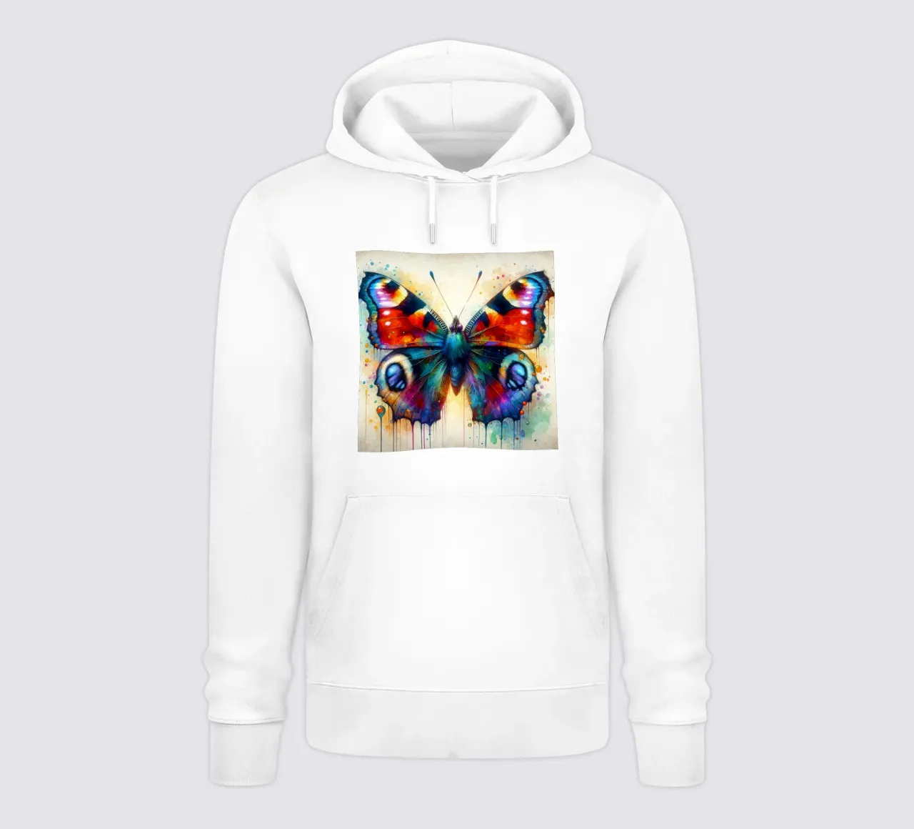 Farfalla acquerellata felpa con cappuccio da Chromatic Fusion Studio
