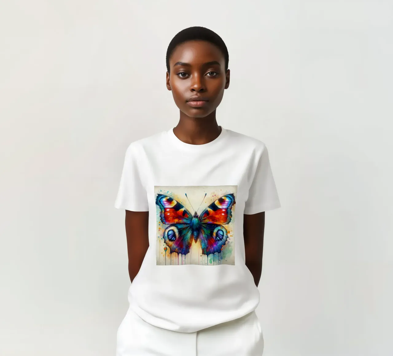 Watercolor Butterfly t-shirt by Chromatic Fusion Studio
