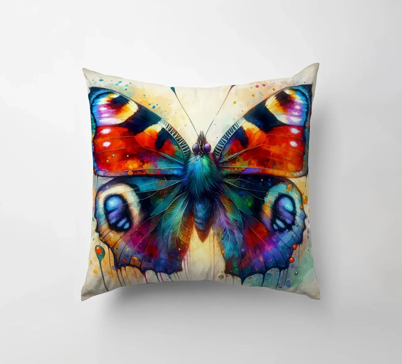Aquarell Schmetterling Kissen von Chromatic Fusion Studio