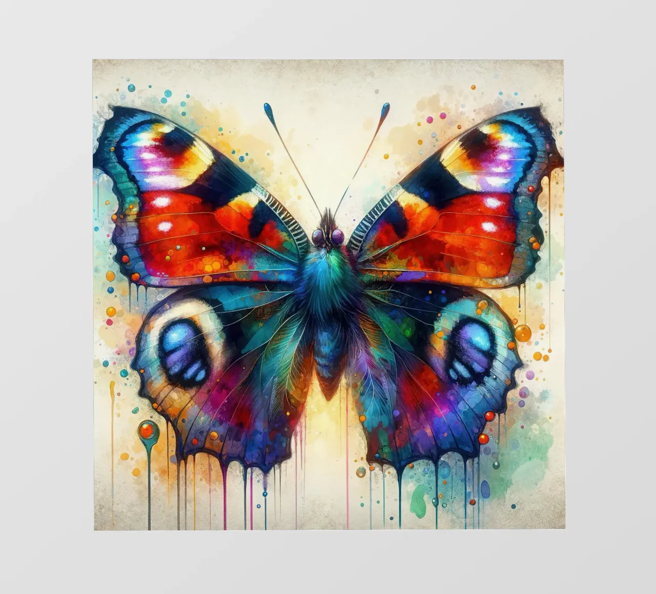 Farfalla acquerellata telo in pvc da Chromatic Fusion Studio