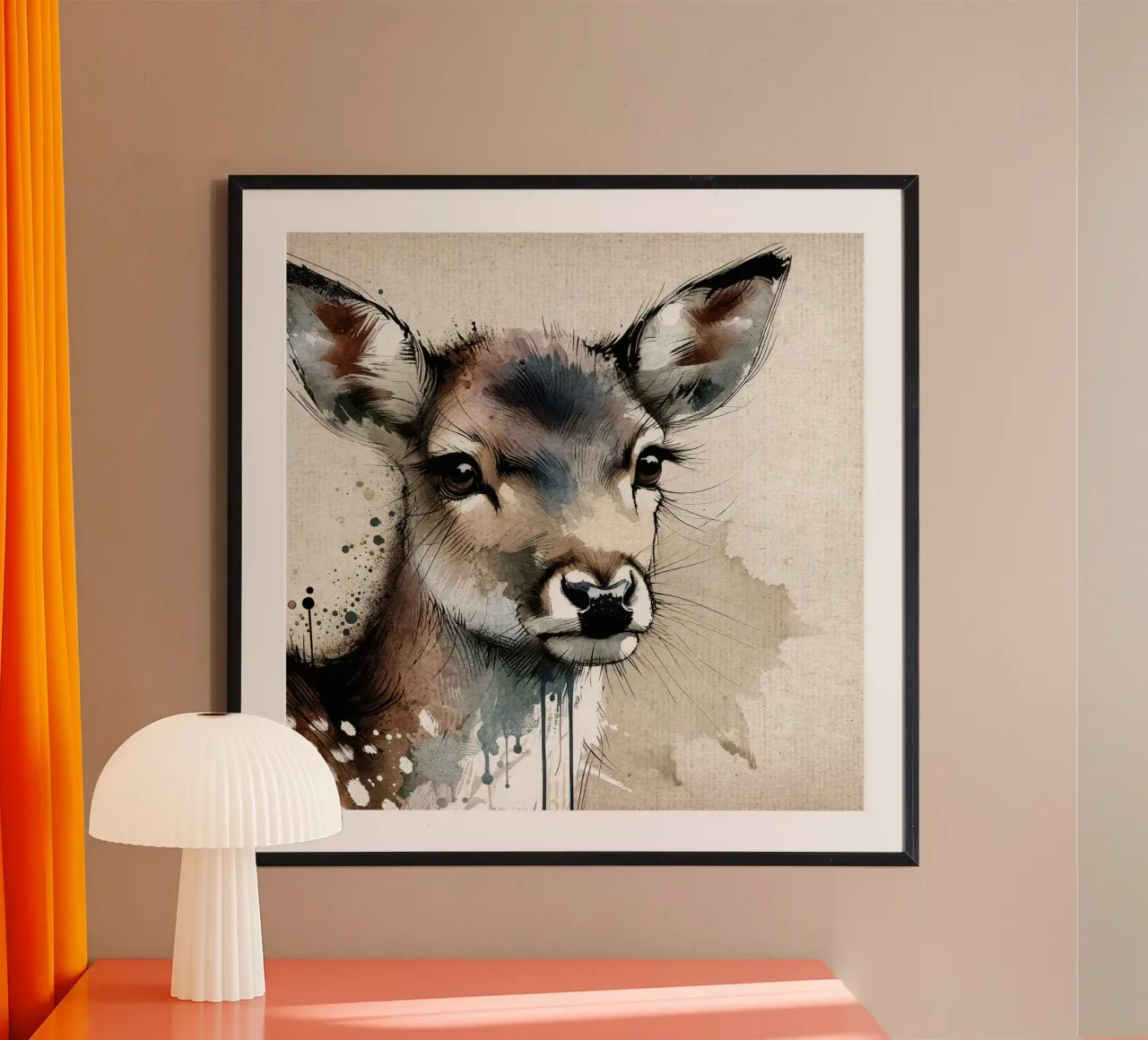 Cervo acquerellato poster da Chromatic Fusion Studio