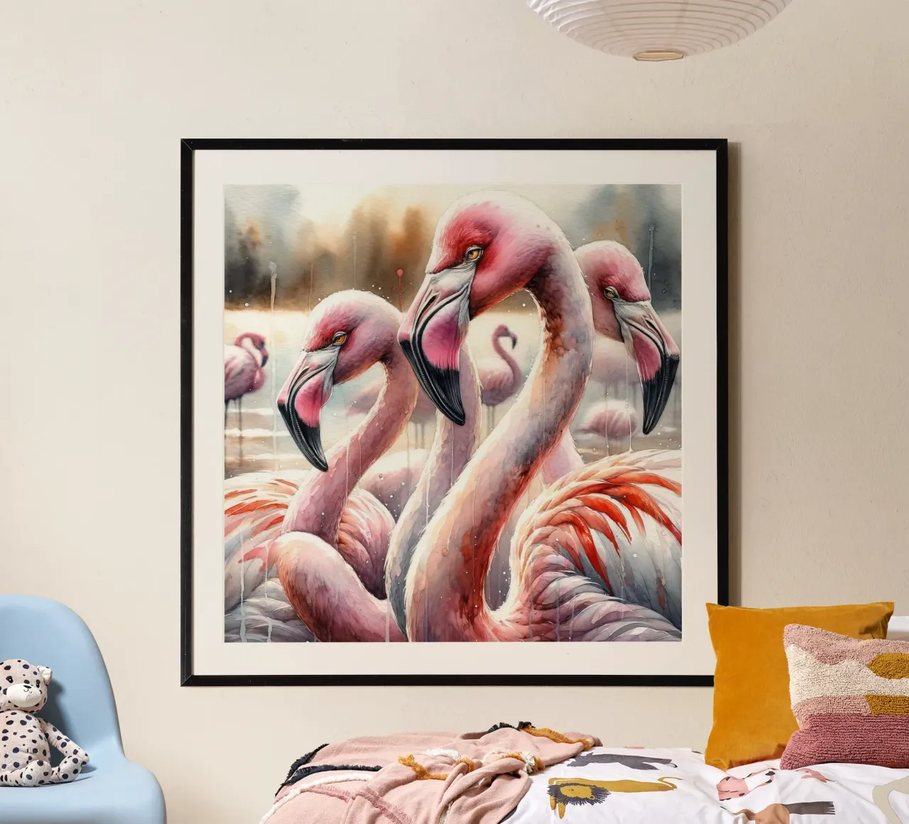 Aquarell Flamingos Hahnemühle von Chromatic Fusion Studio
