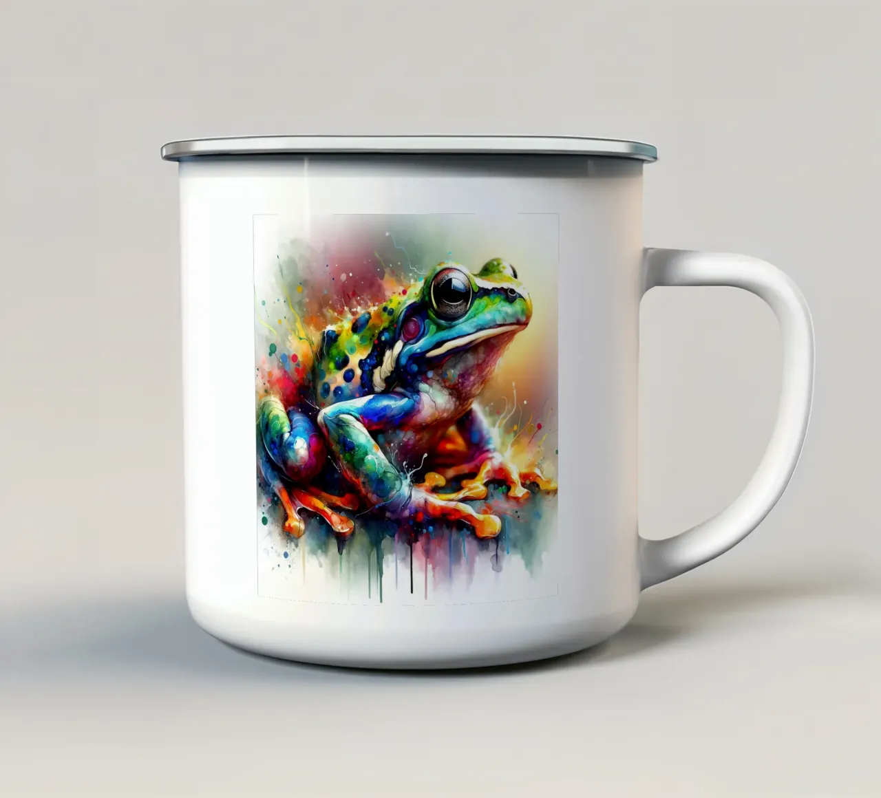 Rana acquerellata tazza in smalto da Chromatic Fusion Studio