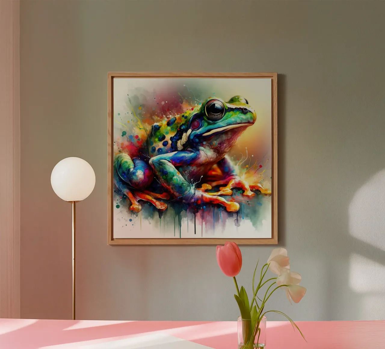 Rana acquerellata alluminio dibond da Chromatic Fusion Studio