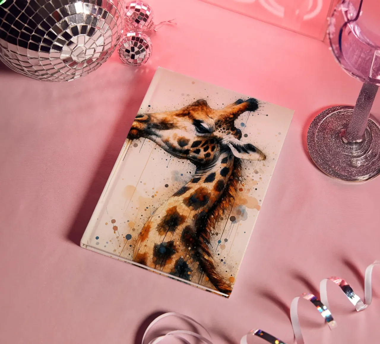 Watercolour Giraffe notebook by Chromatic Fusion Studio