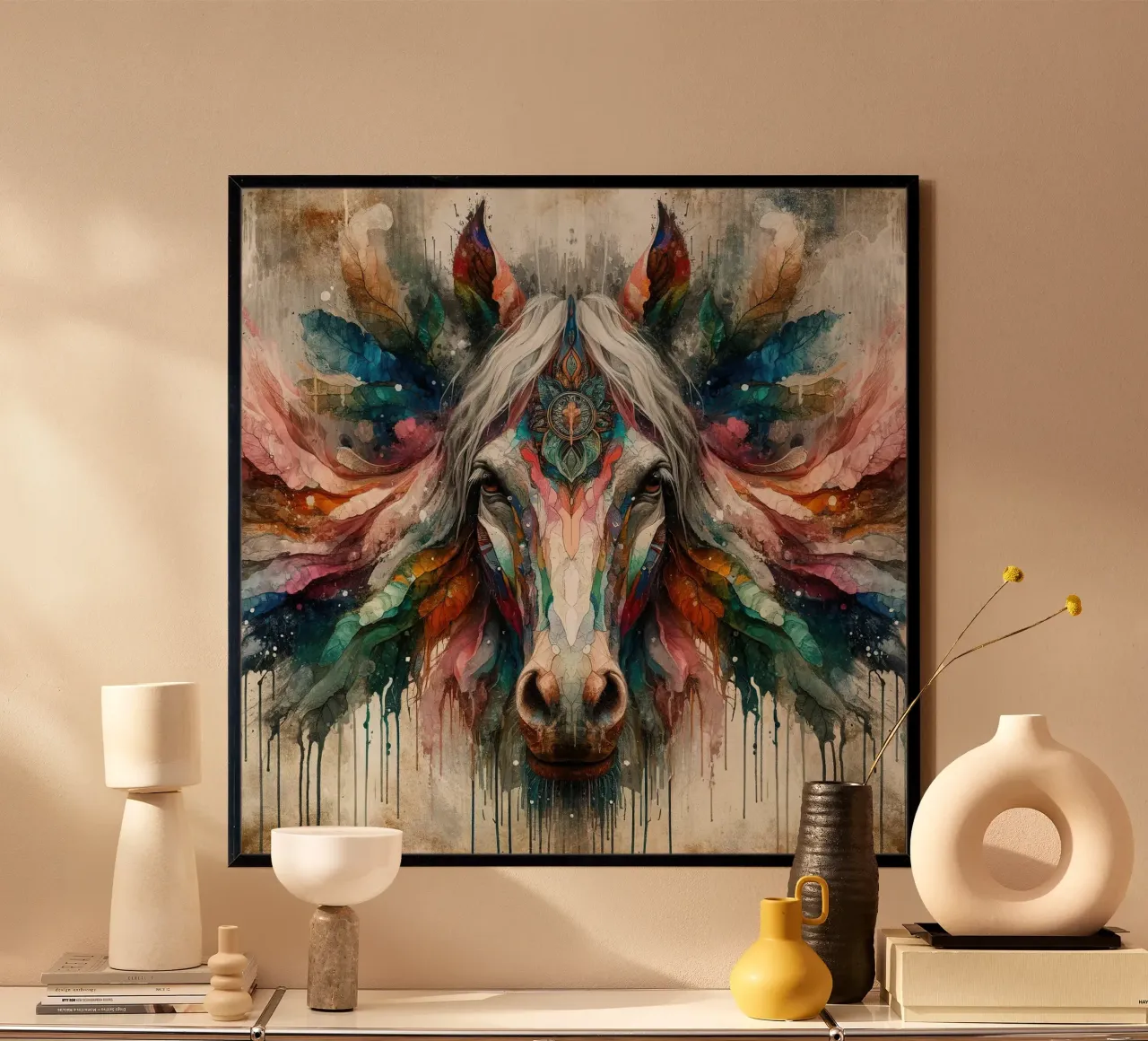 Cavallo acquerellato poster da Chromatic Fusion Studio