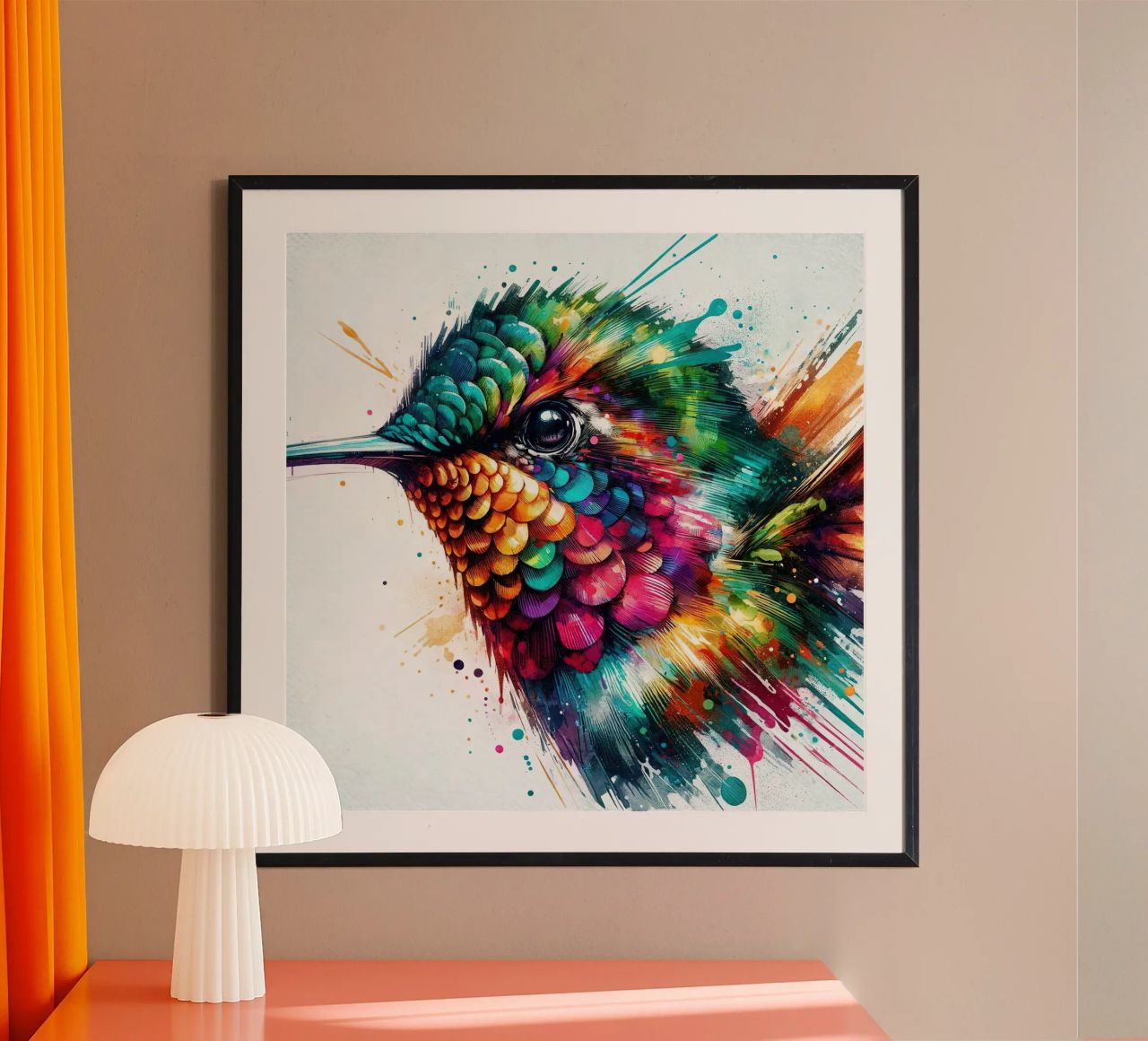 Watercolor Hummingbird poster by Chromatic Fusion Studio