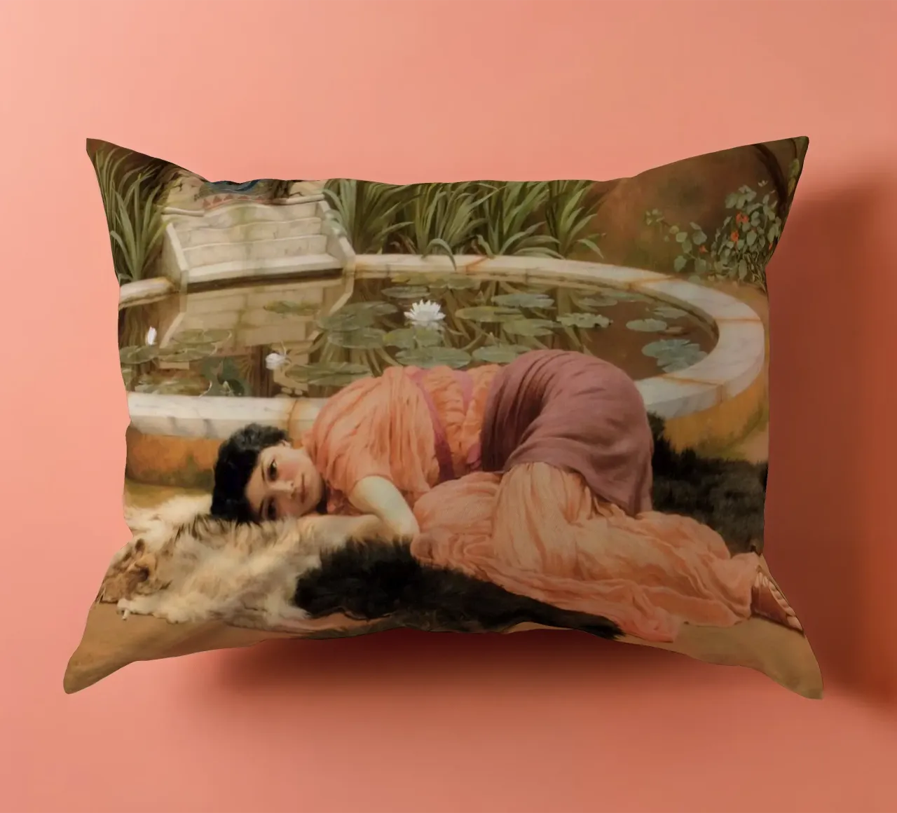John William Godward - Dolce Far Niente cuscino da Timeless Artworks