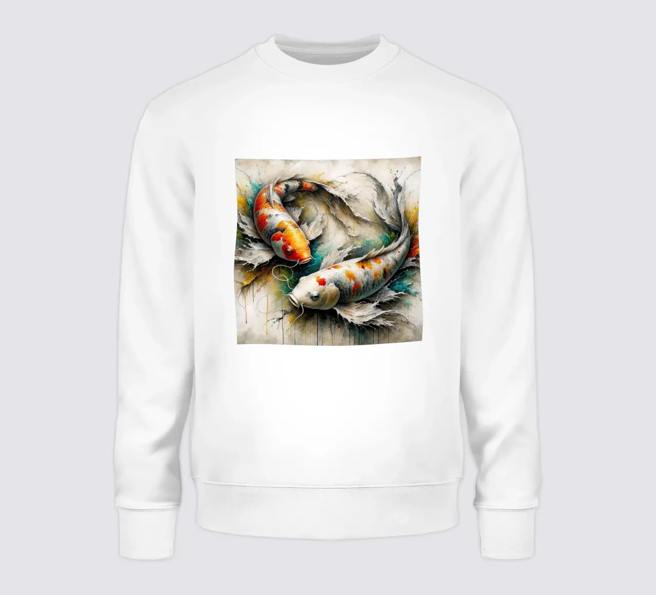 Watercolour Koi Fishses sweatshirt by Chromatic Fusion Studio