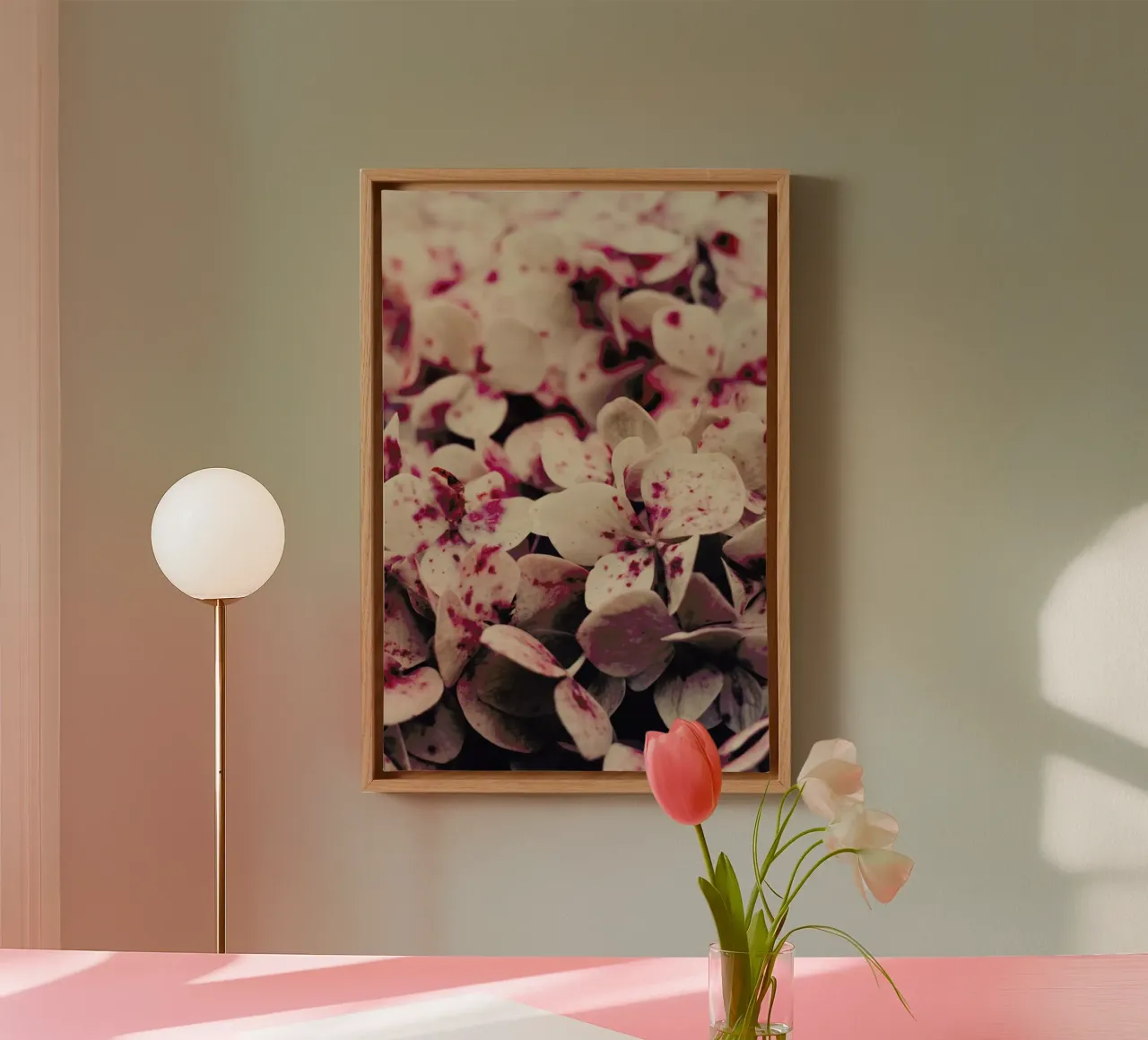 Pink Freckles canvas met Baklijst van Ingrid Beddoes