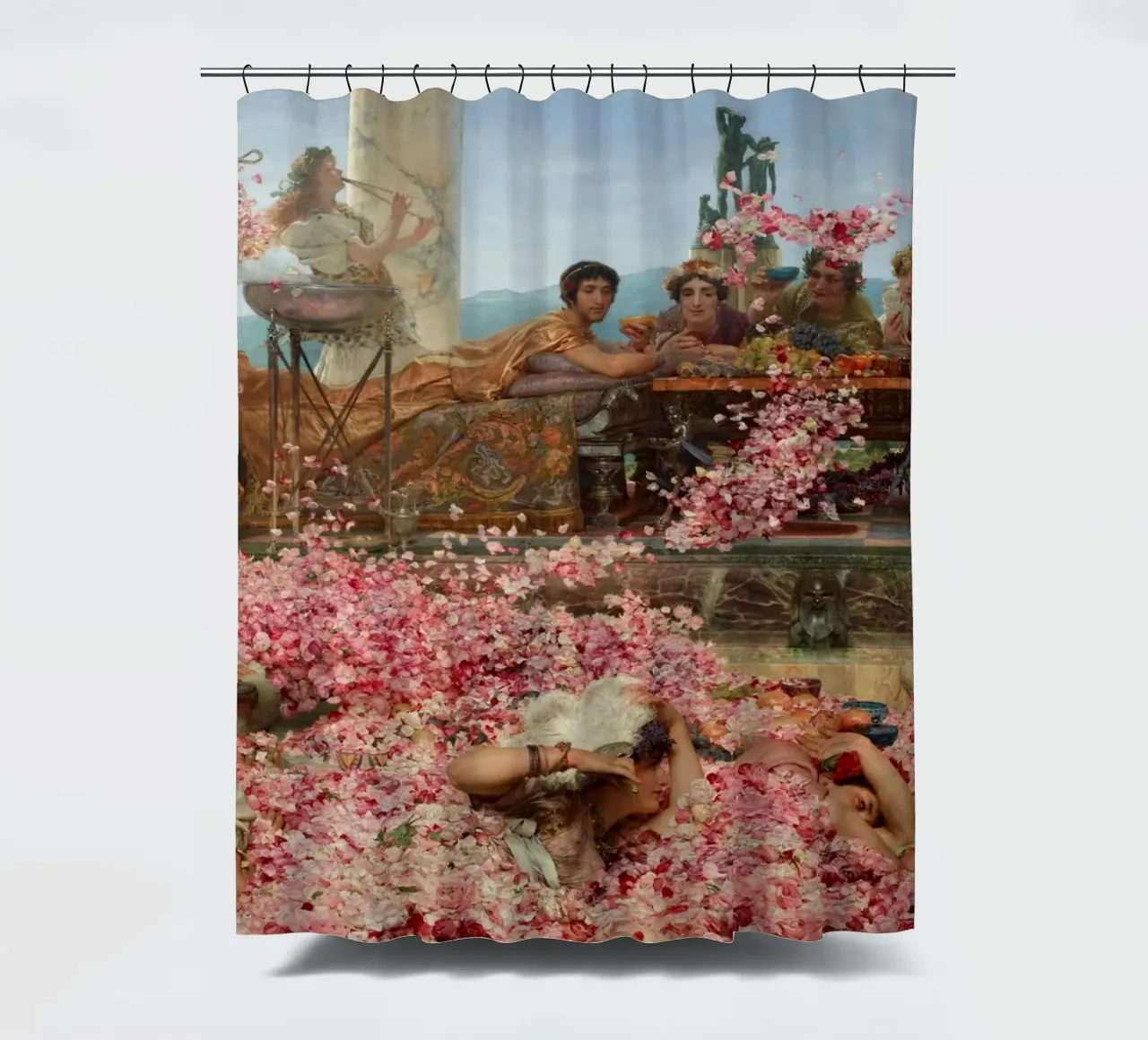 Lawrence Alma-Tadema - The Roses of Heliogabalus shower curtain by Timeless Artworks