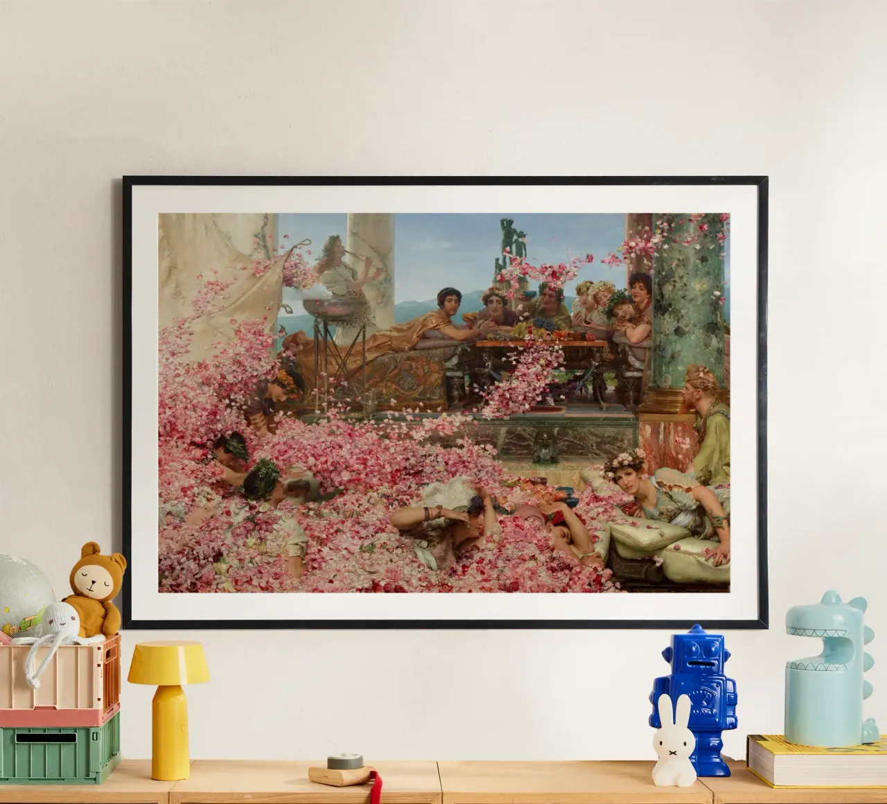 Lawrence Alma-Tadema - Le rose di Eliogabalo poster con telaio in alluminio da Timeless Artworks