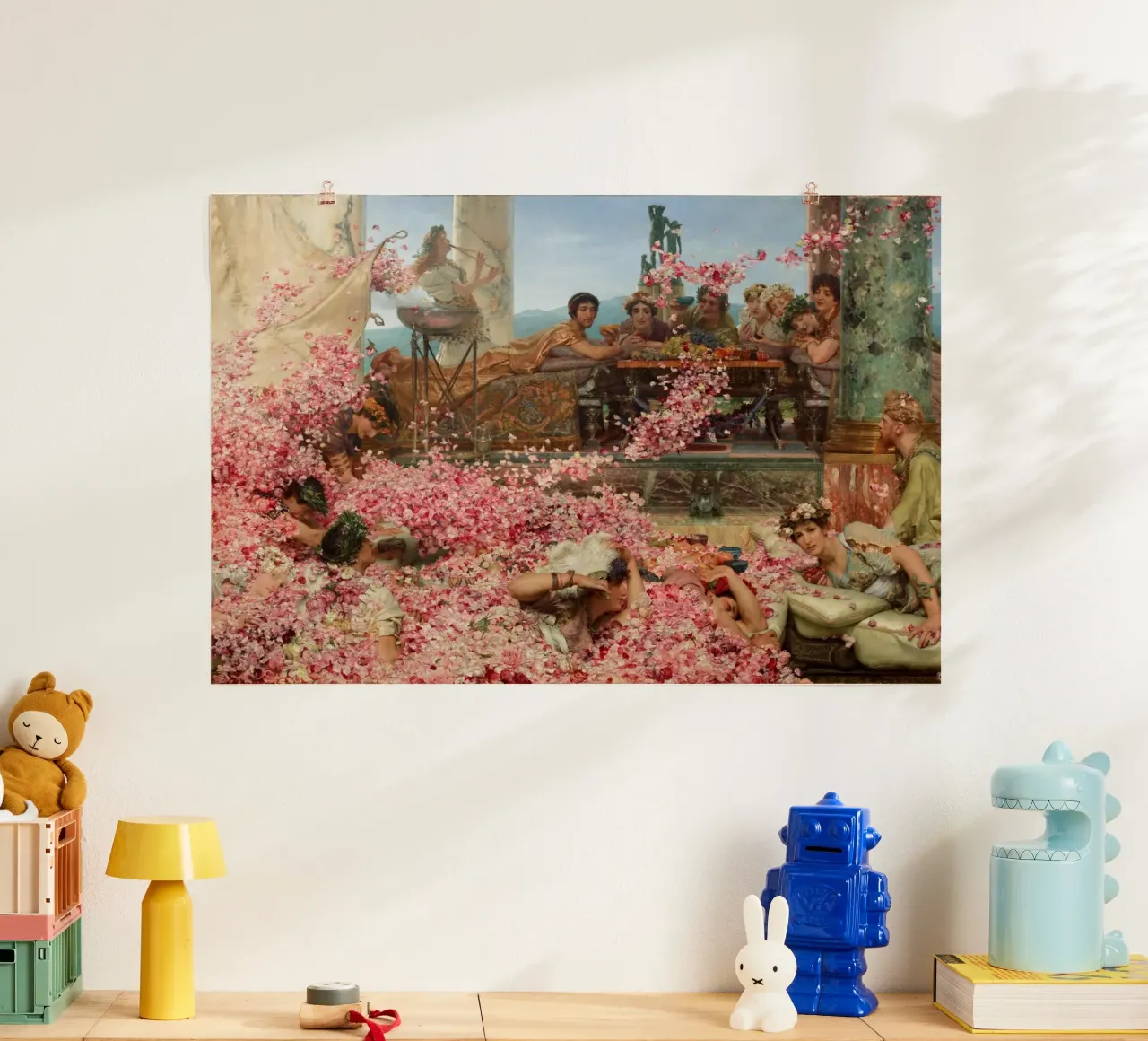 Lawrence Alma-Tadema - Le rose di Eliogabalo poster con telaio in alluminio da Timeless Artworks