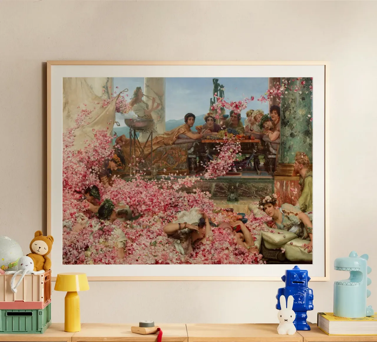 Lawrence Alma-Tadema - Le rose di Eliogabalo poster con telaio in alluminio da Timeless Artworks