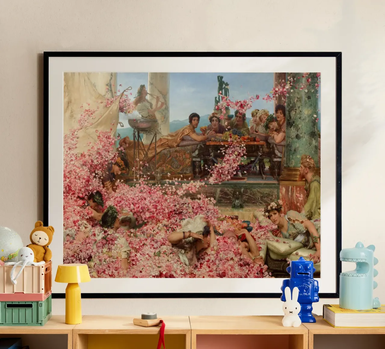 Lawrence Alma-Tadema - Le rose di Eliogabalo poster con telaio in alluminio da Timeless Artworks