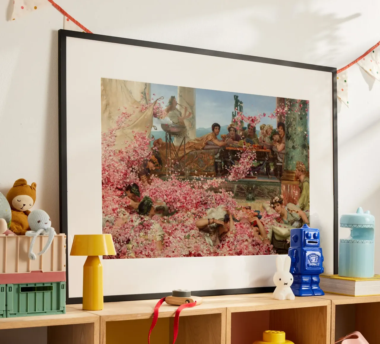 Lawrence Alma-Tadema - Le rose di Eliogabalo poster con telaio in alluminio da Timeless Artworks