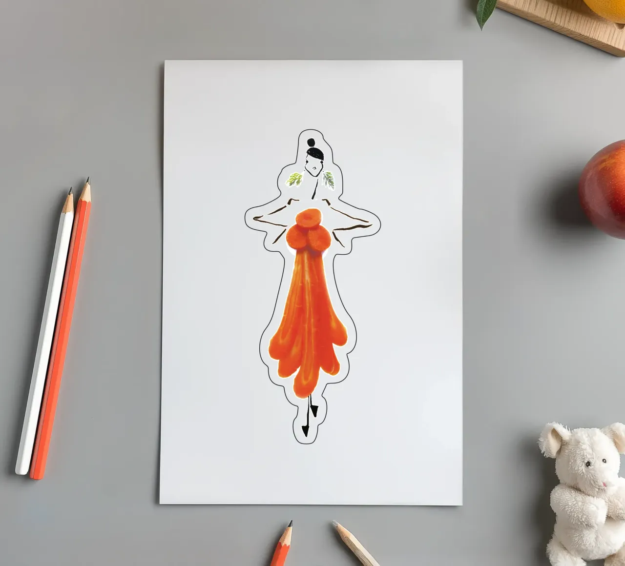Carrot Fringe sticker sheet by Gretchen Roehrs