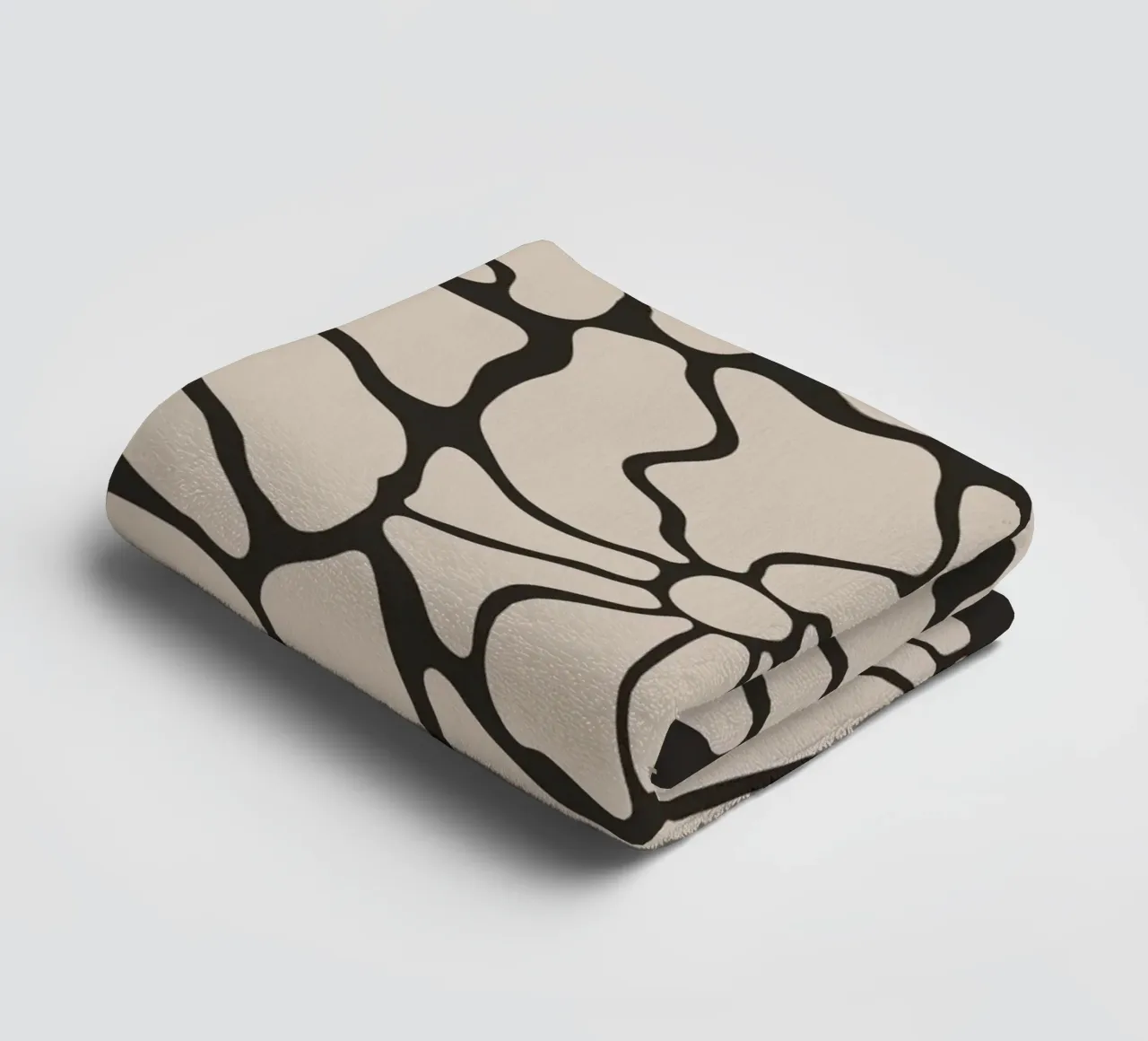 Astratto Midcentury Modern 80s Fiori Nero Beige asciugamano da bagno da Modern Muse