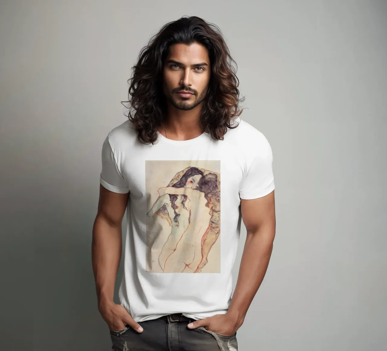 Egon Schiele - Due donne abbracciate t-shirt da Timeless Artworks