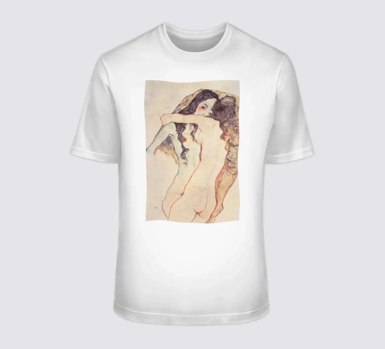 Egon Schiele - Due donne abbracciate t-shirt da Timeless Artworks