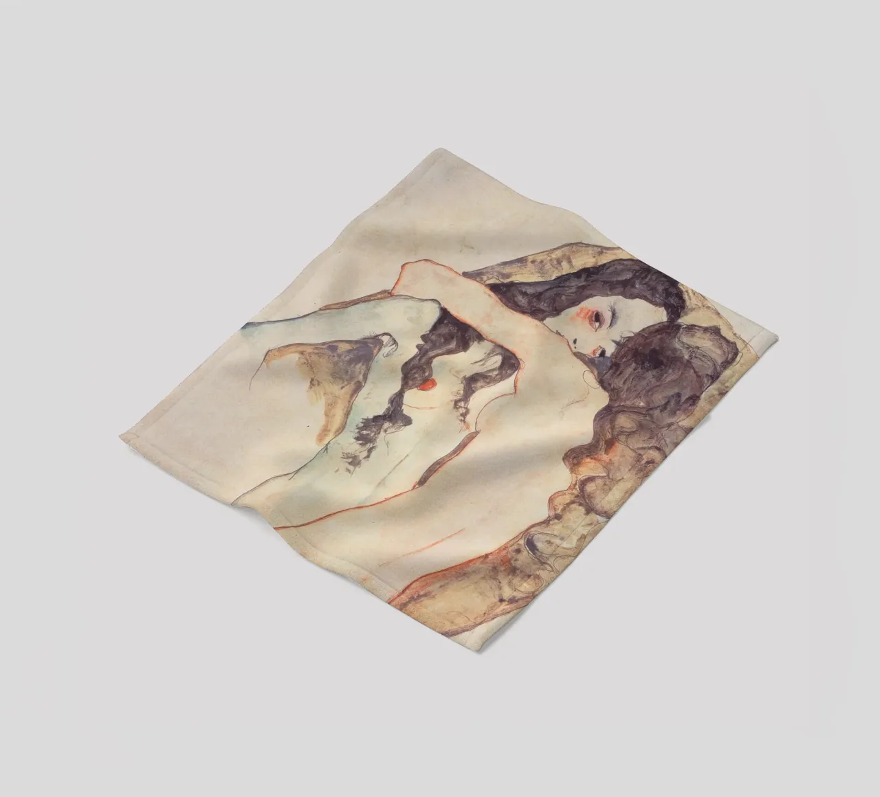 Egon Schiele - Due donne abbracciate coperta in pile da Timeless Artworks