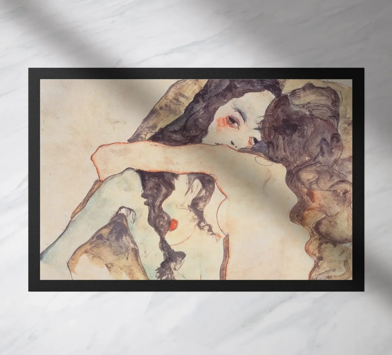 Egon Schiele - Due donne abbracciate zerbino da Timeless Artworks