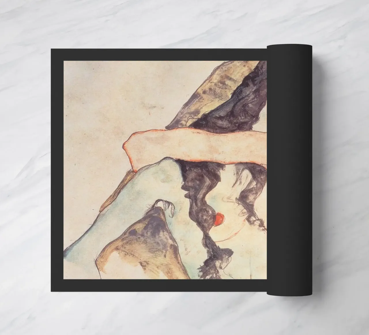 Egon Schiele - Due donne abbracciate zerbino da Timeless Artworks