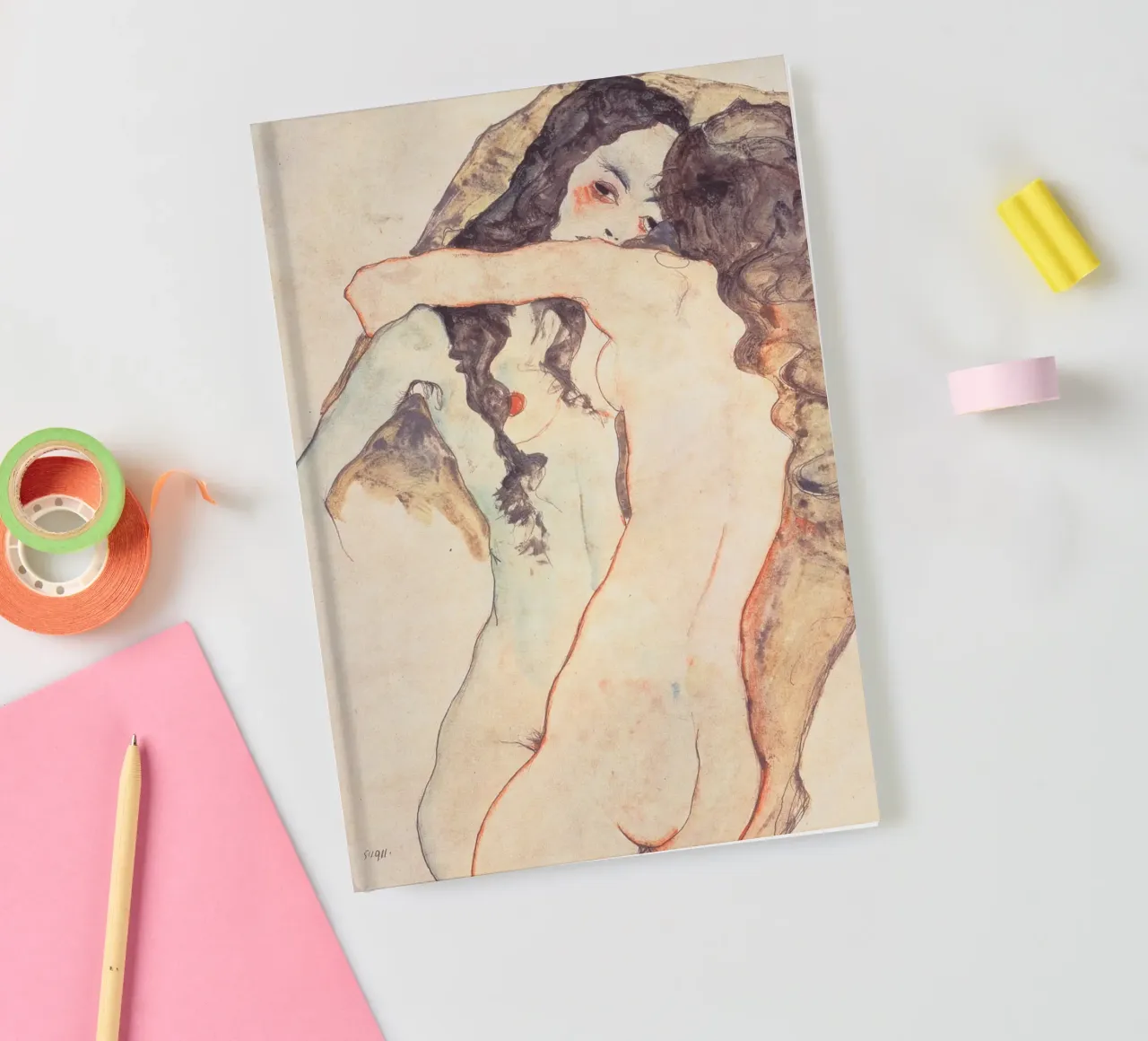 Egon Schiele - Due donne abbracciate diario da Timeless Artworks