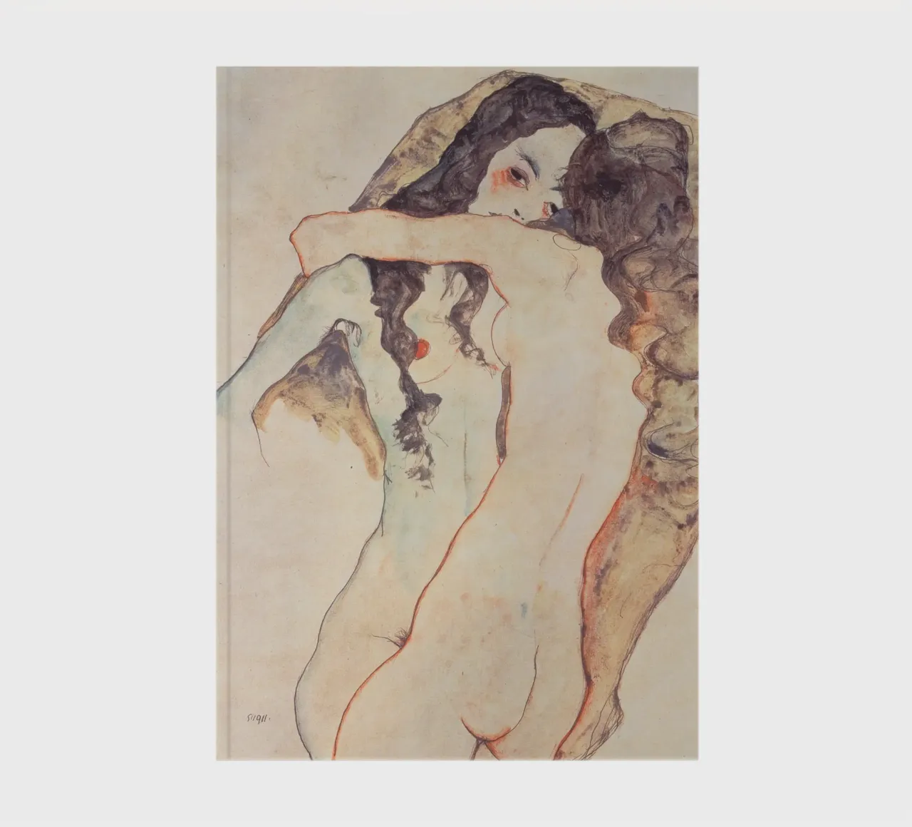 Egon Schiele - Due donne abbracciate diario da Timeless Artworks