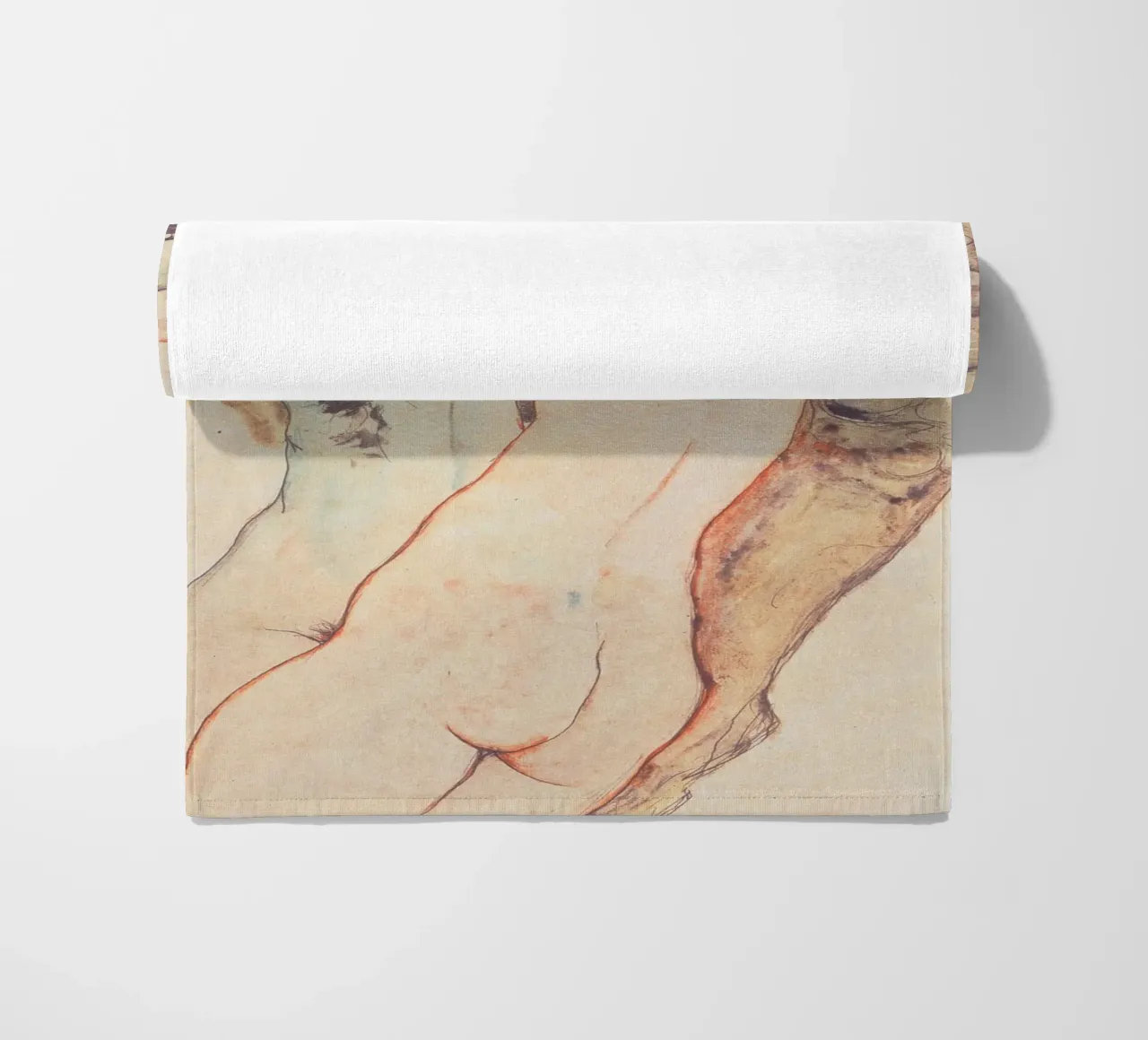 Egon Schiele - Due donne abbracciate telo mare da Timeless Artworks