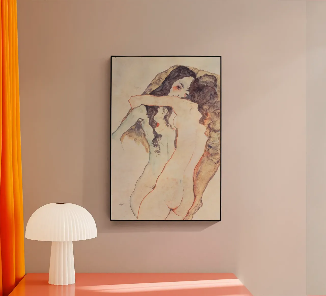 Egon Schiele - Due donne abbracciate plexiglass da Timeless Artworks