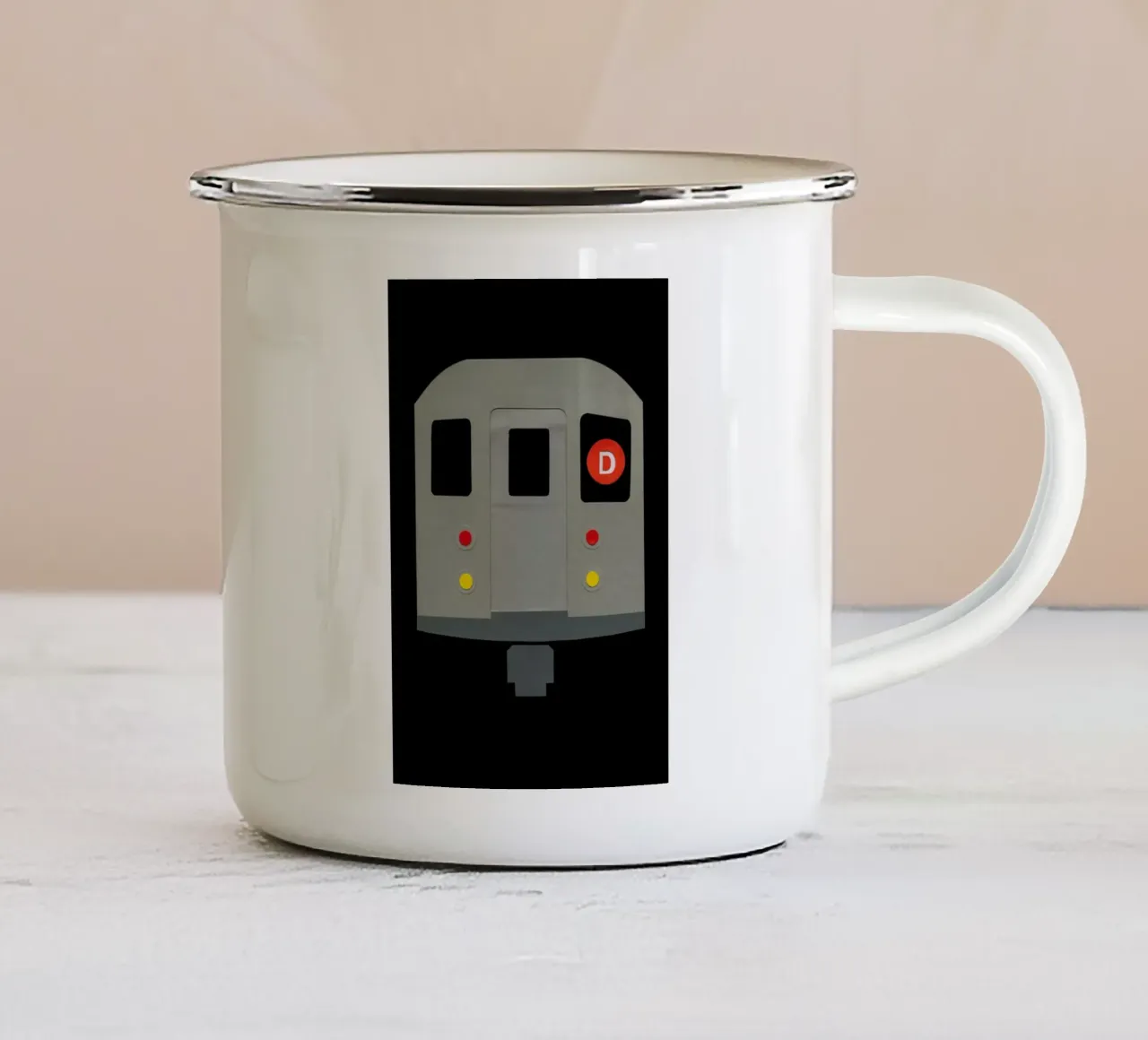 New York Subway Car R62 tazza in smalto da Rosi Feist