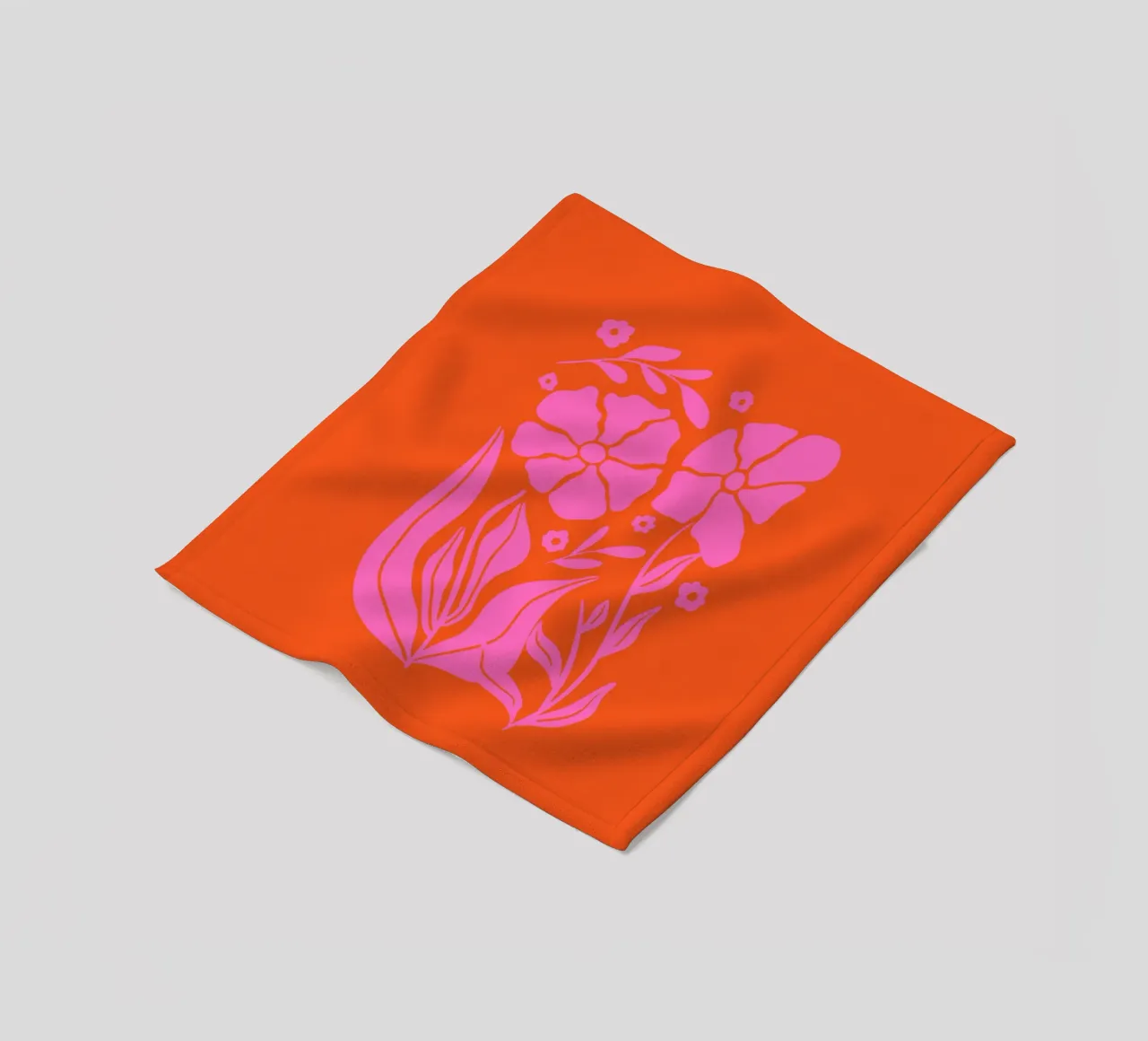 Giardino floreale retrò di metà secolo in rosa e arancione 1 coperta in pile da Modern Muse