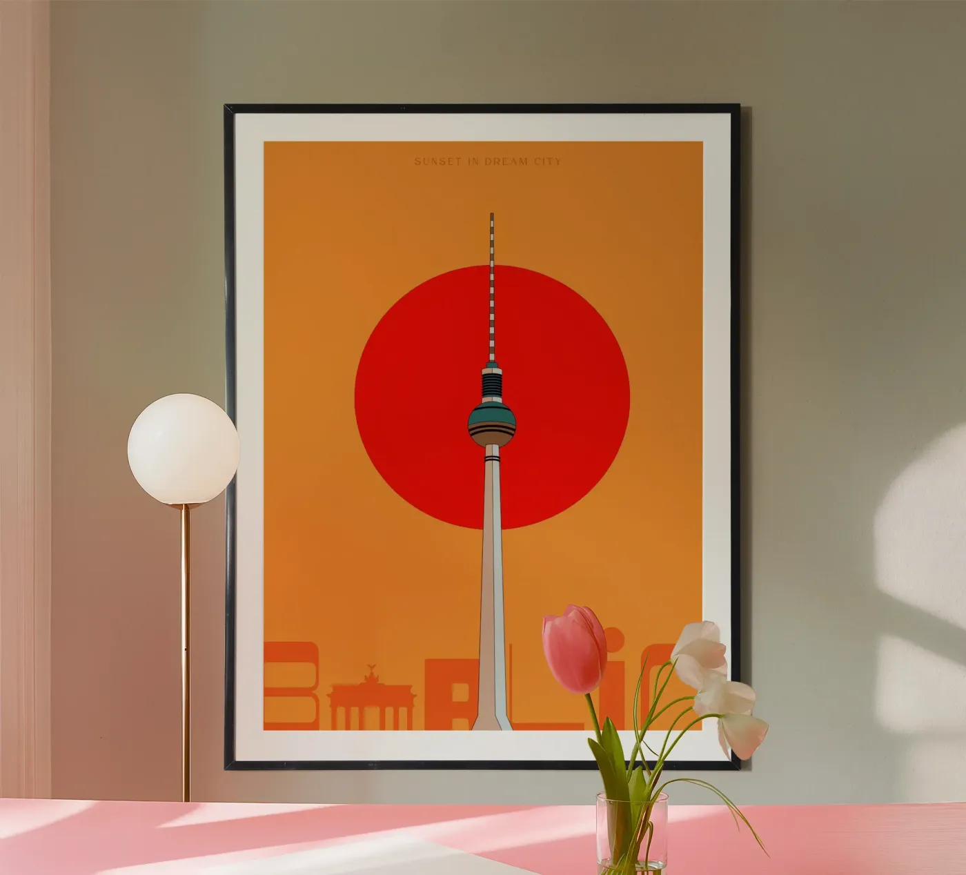 Sunset in Berlin poster van DLart