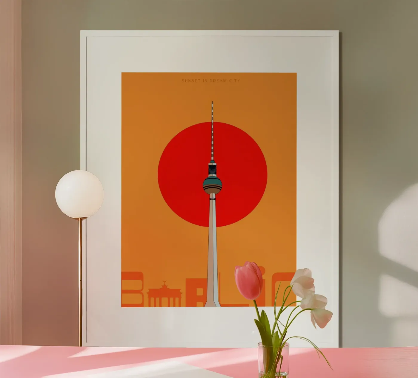 Sunset in Berlin poster van DLart